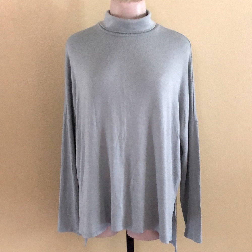 Lucky Brand Women’s Oversized Mock Turtle Neck Drop Shoulder Sweater